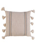 Rustic Square Woven Cotton Pillow w/ Embroidery & Tassels, [product_price]- Greenhouse Home