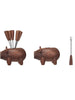 Sapele Wood Pig Shaped Fork Holder, [product_price]- Greenhouse Home