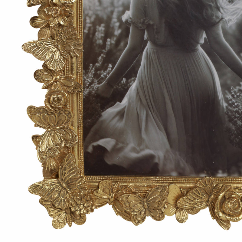 Gold Polyresin Butterfly in Bloom  5x7 Frame