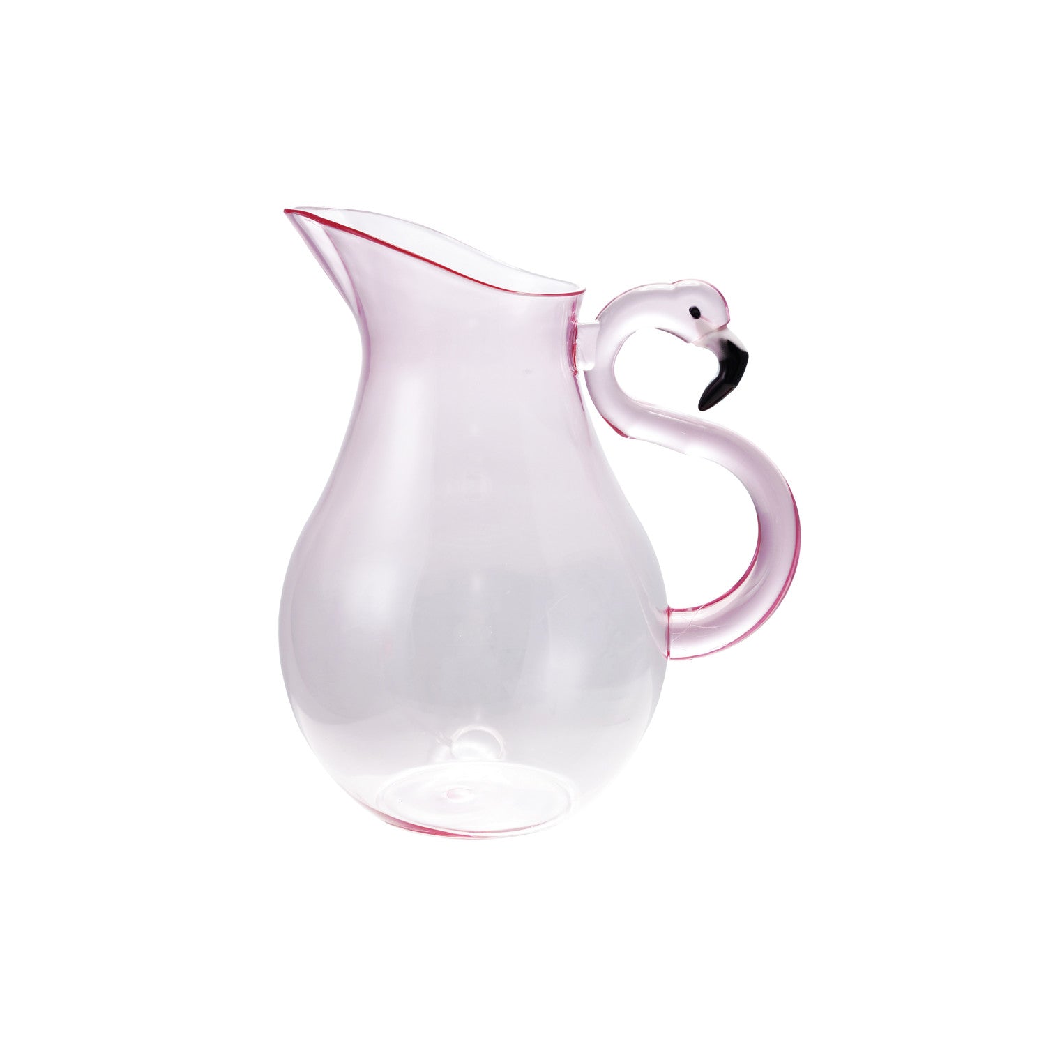 Acrylic Pitcher with Flamingo Handle, Pink & Black