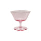 Stemmed Coupe Glass with White Rim, Pink
