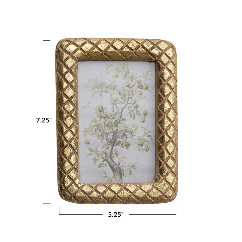 Carved Mango Wood Photo Frame