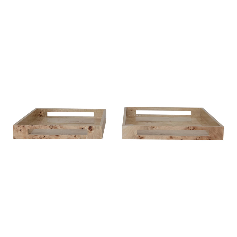 MDF & Burl Wood Veneer Trays