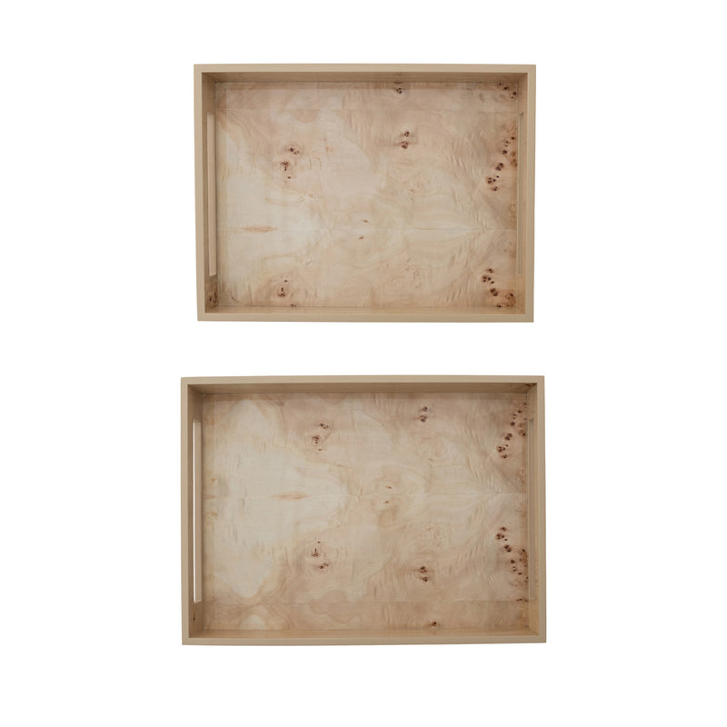 MDF & Burl Wood Veneer Trays