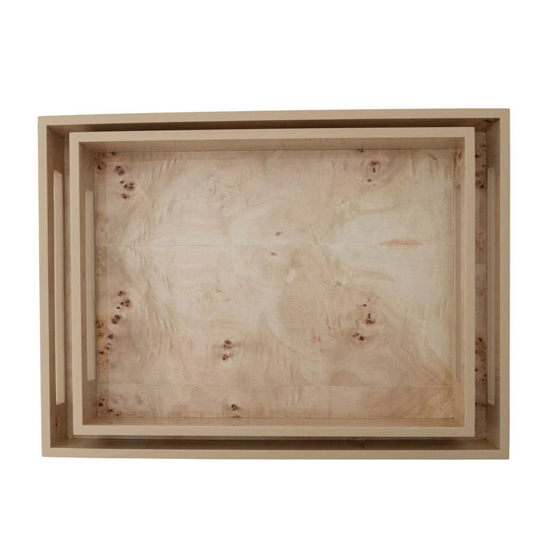 MDF & Burl Wood Veneer Trays