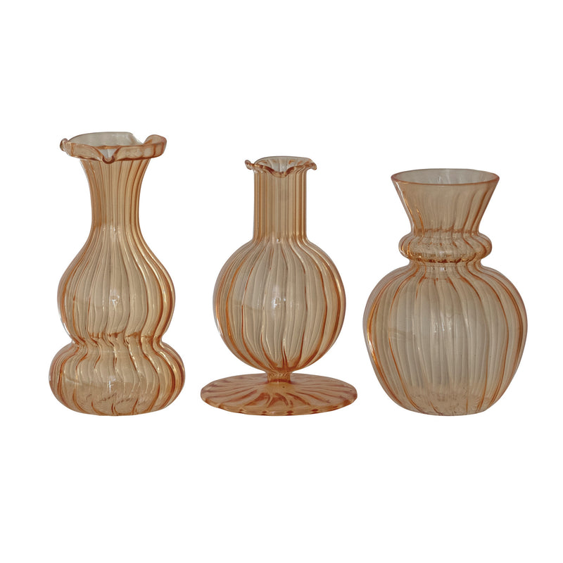 Apricot Hand-Blown Glass Vase