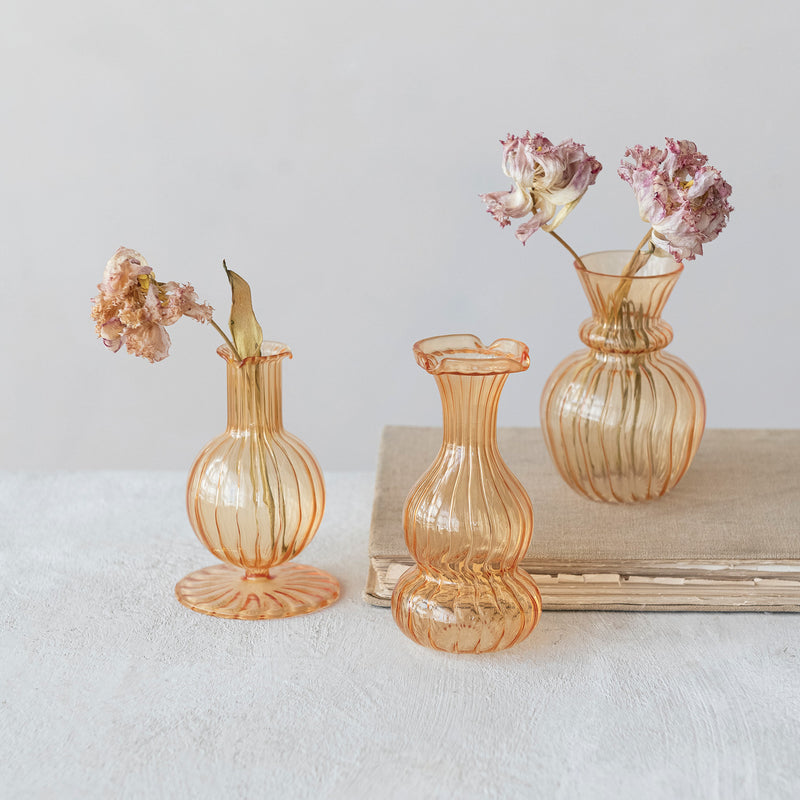 Apricot Hand-Blown Glass Vase