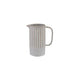 White 1-3/4 Quart Stoneware Ribbed Pitcher