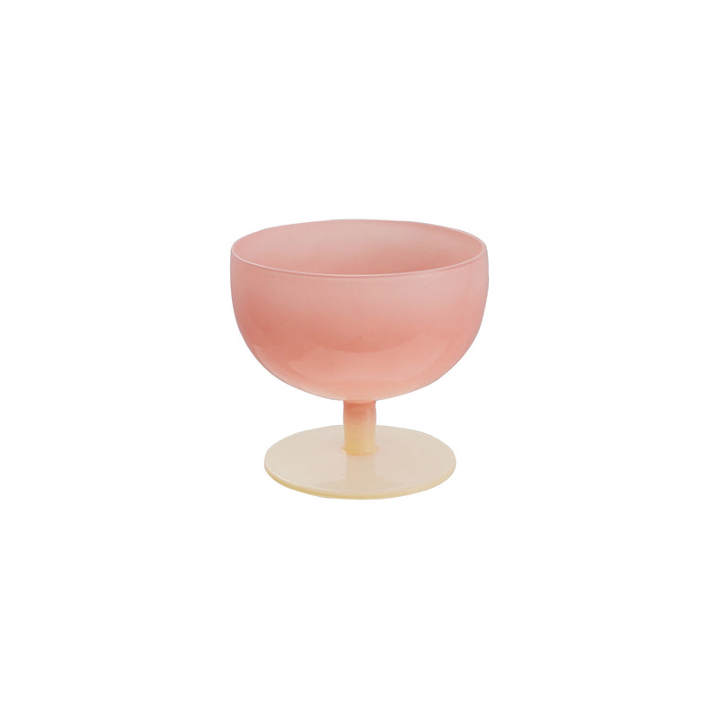 Two-Tone Stemmed Wine Glass, Pink & Cream Color