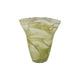 Hand-Blown Glass Ruffled Vase with Swirled Design