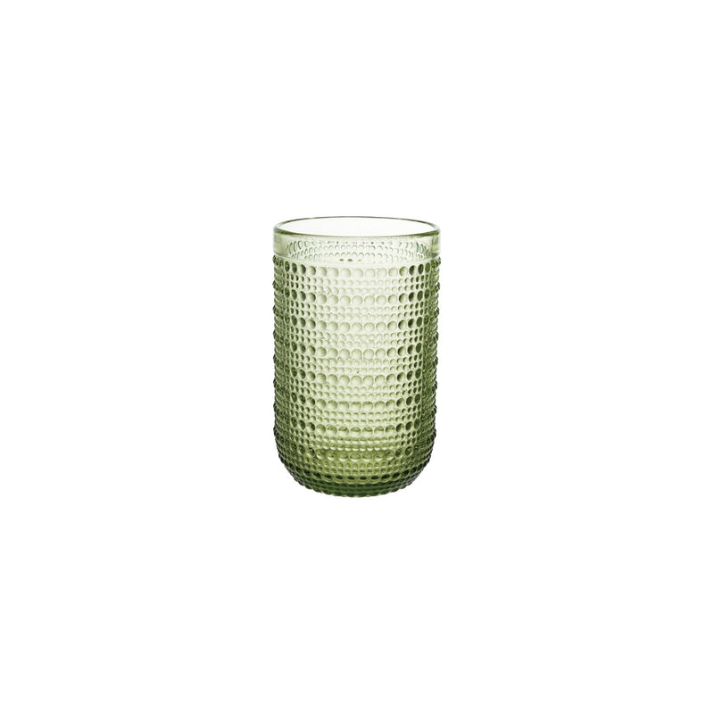 Green 12 oz. Drinking Glass with Raised Dots