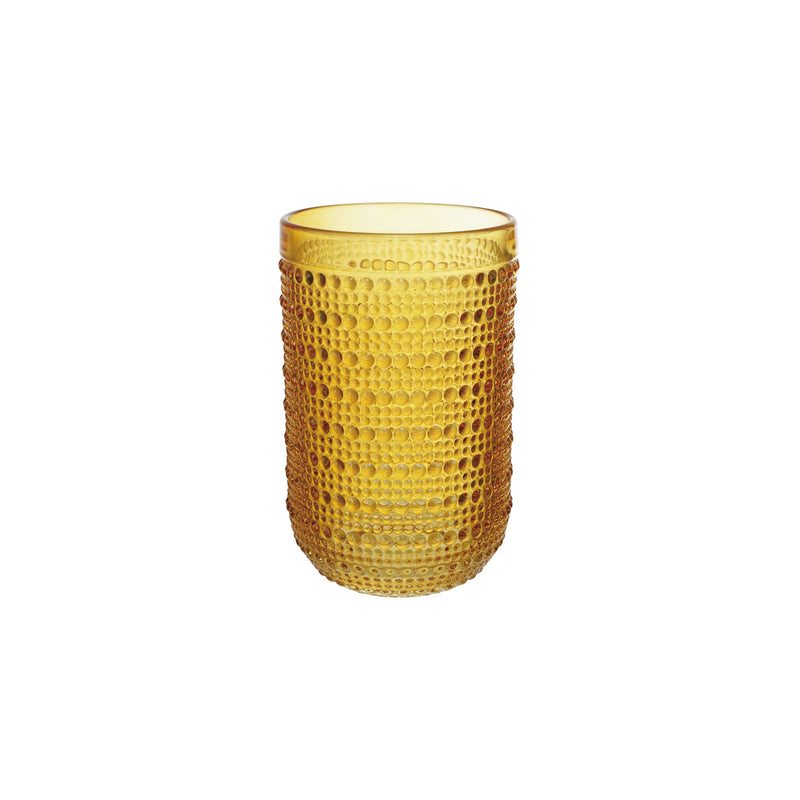 Yellow 12 oz. Drinking Glass with Raised Dots