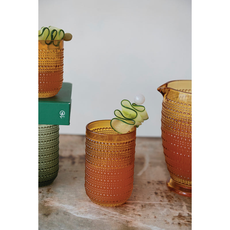 Yellow 12 oz. Drinking Glass with Raised Dots