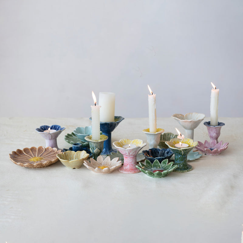 Flower Shaped Taper Holder, 3 Styles