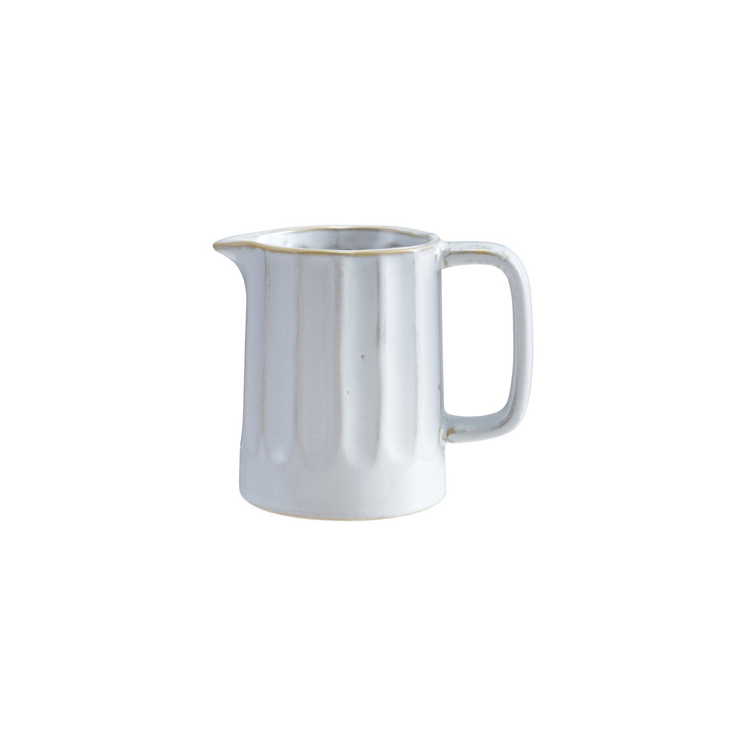 White 12 oz. Stoneware Ribbed Creamer