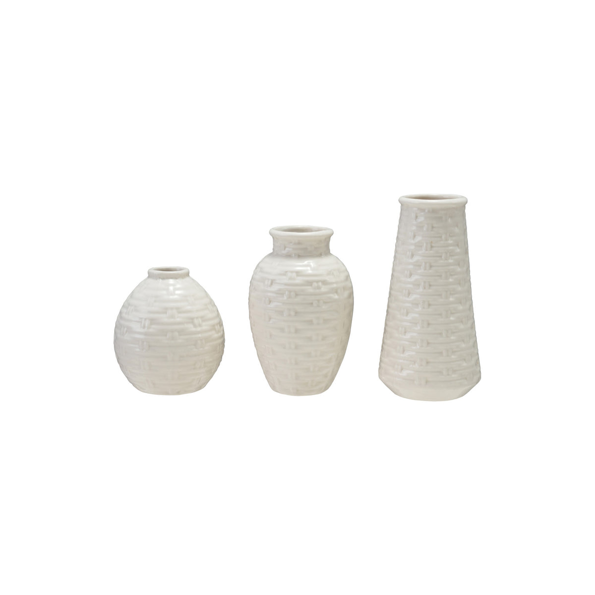 Stoneware Basket Weave Vases