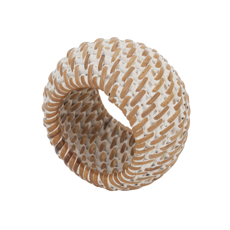Woven Rattan Napkin Ring: Caramel / 2.4"
