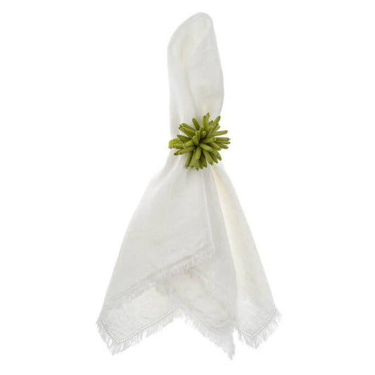 Corsica Beaded Napkin Ring, Green
