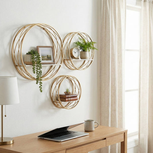 Wall Shelves Set of 3 - White Frame
