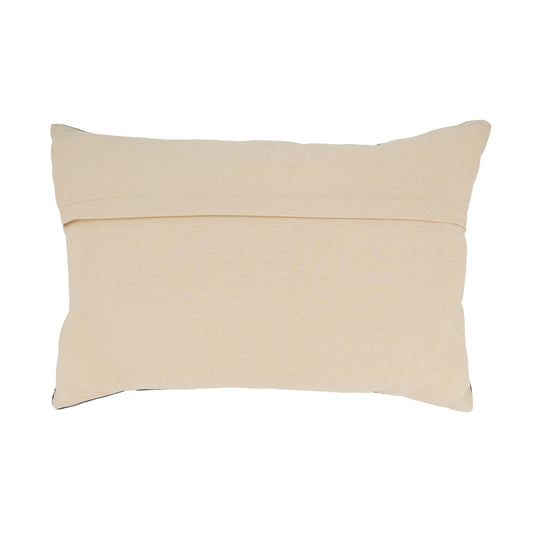 Luxe Embroidered Velvet Throw Pillow: Blue-Grey / Poly Filled / 16"x24"