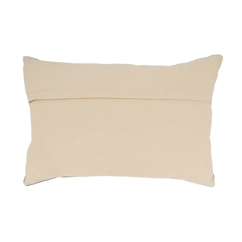Luxe Embroidered Velvet Throw Pillow: Blue-Grey / Poly Filled / 16"x24"