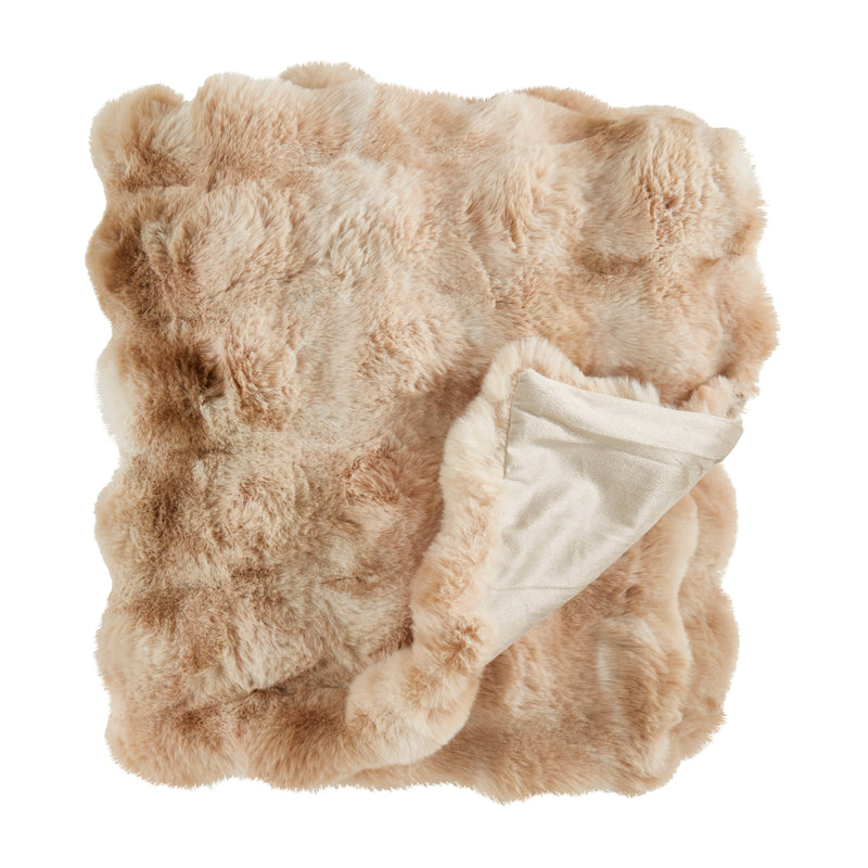 Soft Bubble Faux Fur Throw: Sage / 50"x60"