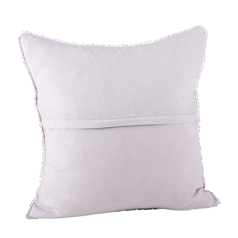 Pompom Design Pillow - Down Filled: Ivory / Down Insert / 20"