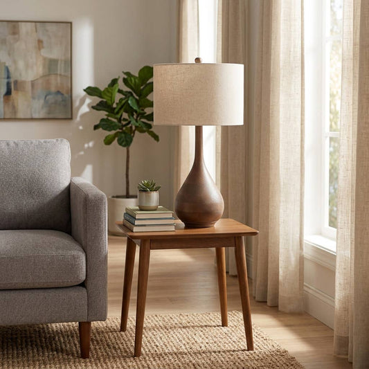 Brown Mango Wood Table Lamp
