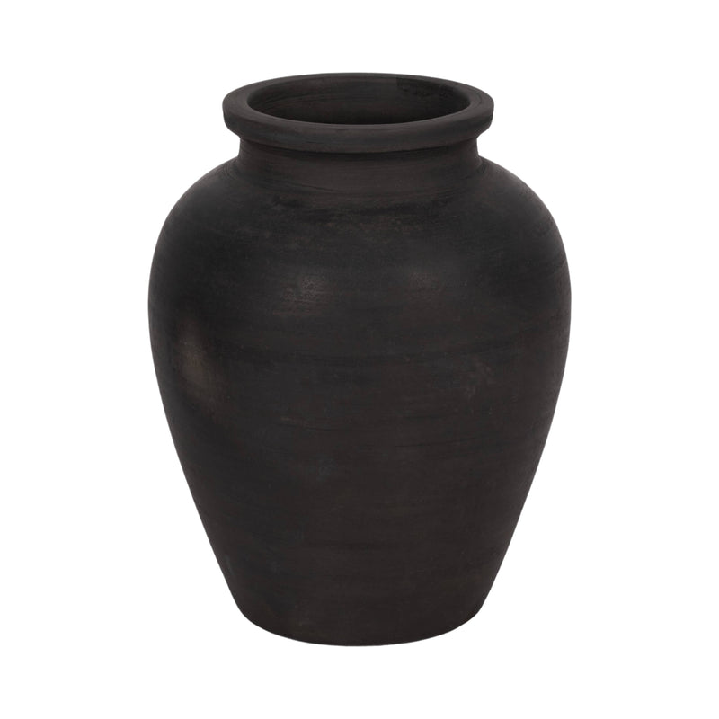 Black Ceramic Round Pottery Jug