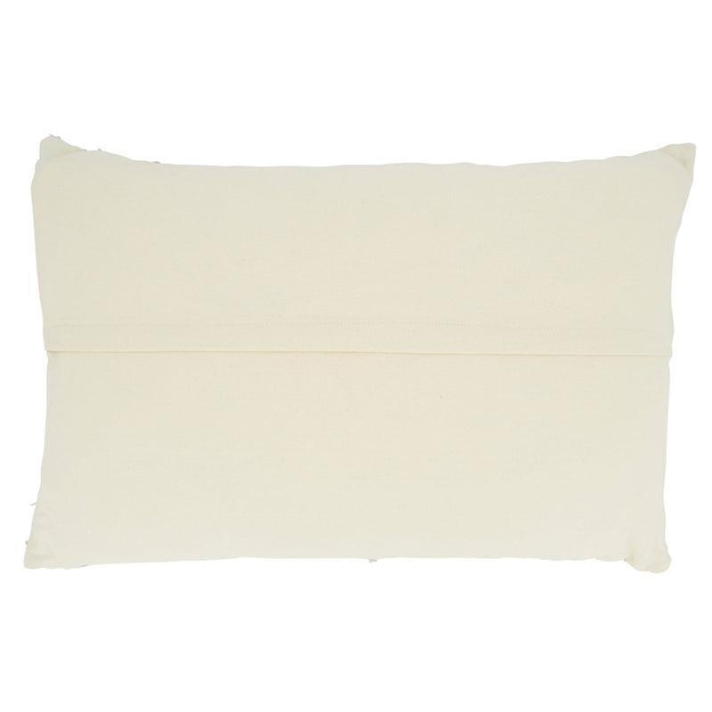 Woven Throw Pillow With Line Design: Blue / Poly Filled / 16"x24"
