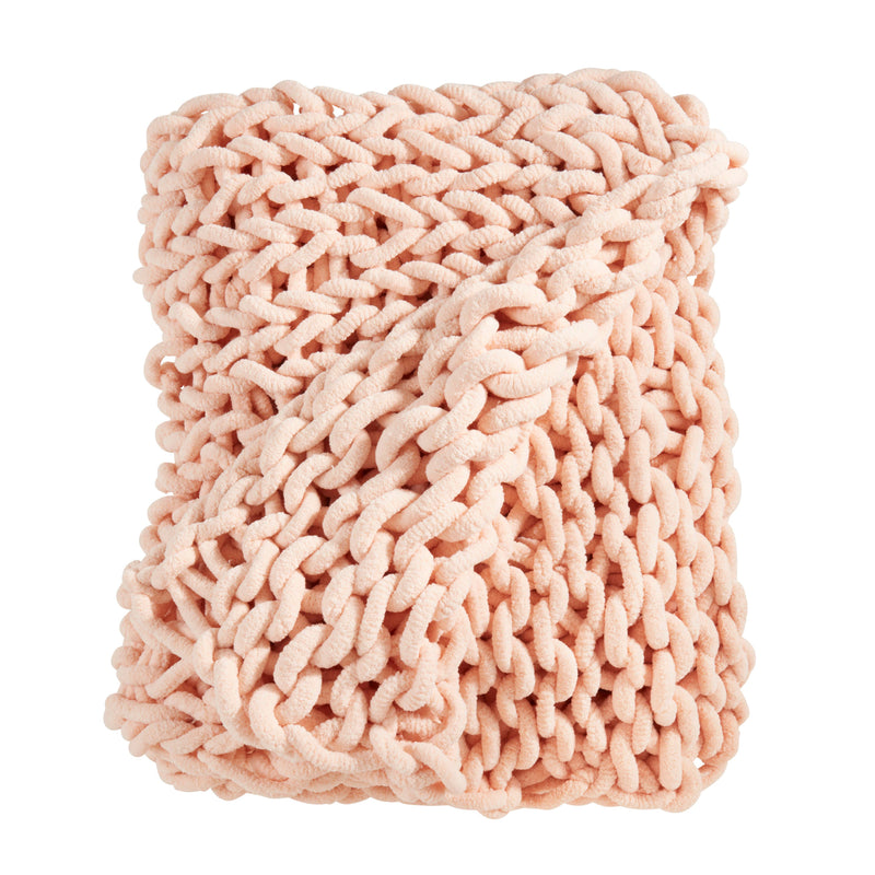 Textured Chunky Knit Cozy Throw: Natural / 50"x60"