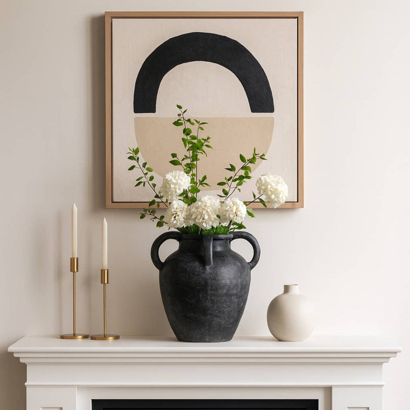 Black Pottery Amphora Multi-Handle Jug