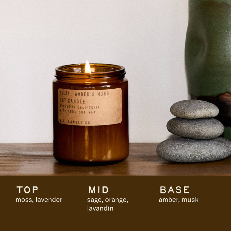 Amber & Moss Glass Jar Soy Candle