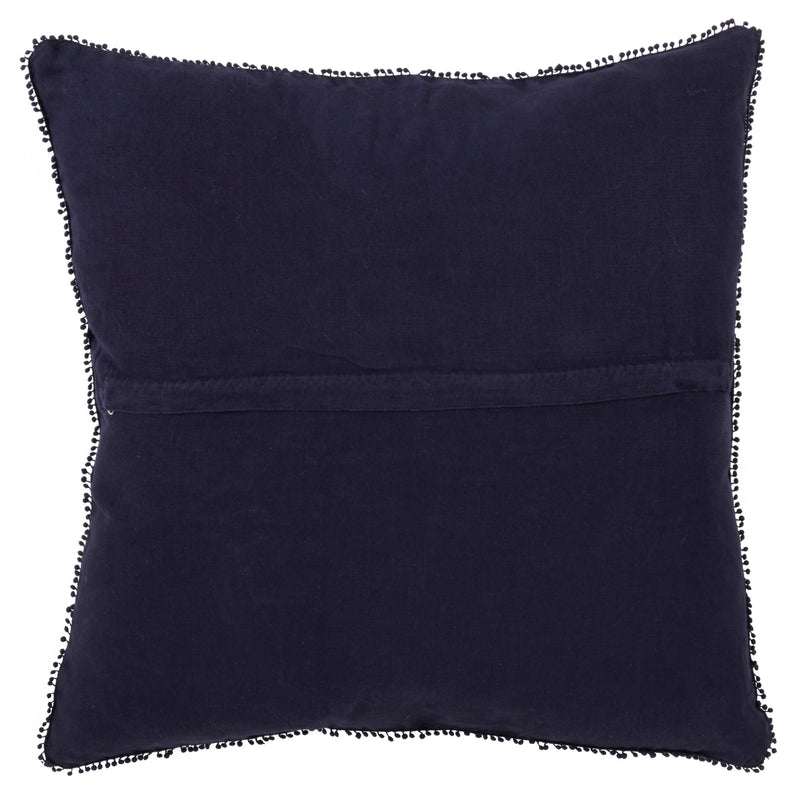 Pompom Design Pillow - Down Filled: Ivory / Down Insert / 20"