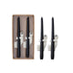Unscented Taper Candles with Ghost in Box, Black & White, Set of 2 (Est. Burn Time 6 Hours)