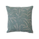 20" Square Cotton Slub Pillow w/ Floral Embroidery, Mint Color & White