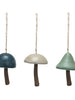 Mushroom Bell Ornament w/ Jute Hanger Greenhouse Home