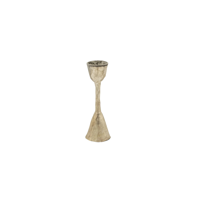 Hand-Forged Metal Taper Holder, Antique Silver Finish