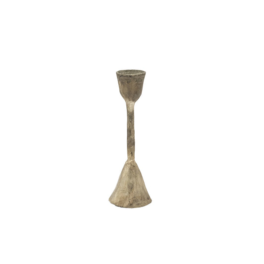 Hand-Forged Metal Taper Holder, Antique Silver Finish
