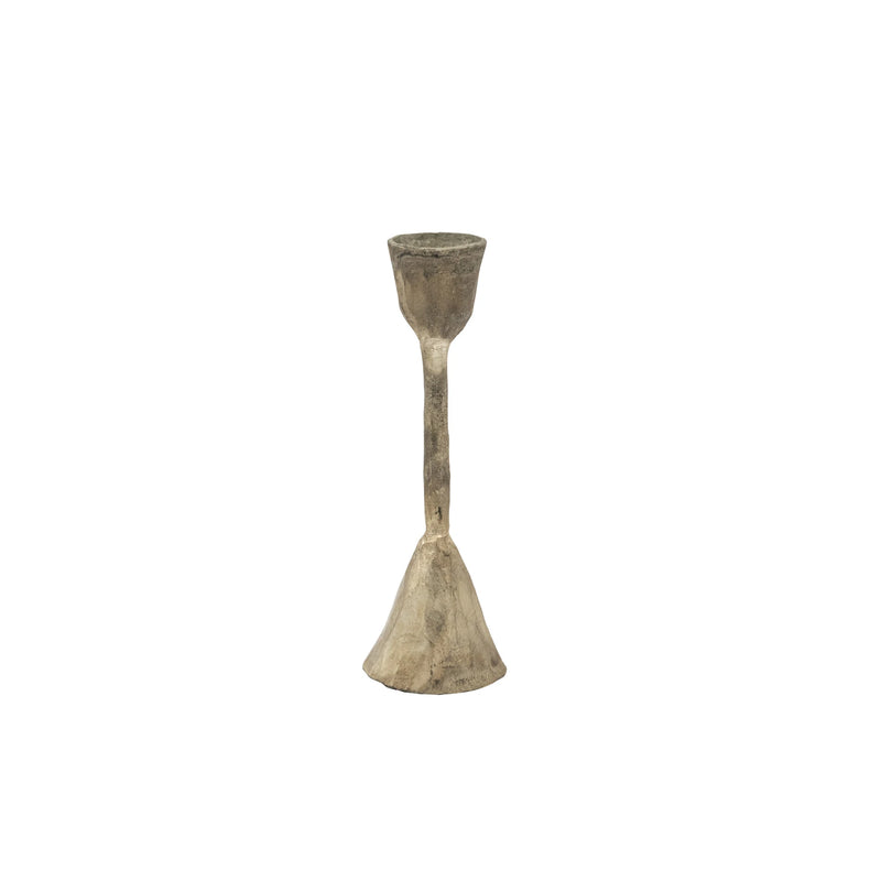 Hand-Forged Metal Taper Holder, Antique Silver Finish