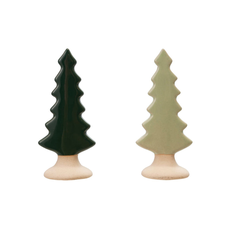 2"L x 4"H Stoneware Tree with Unglazed Base, 2 Colors