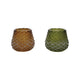 Glass Pinecone Shaped Tealight/Votive Holder, 2 Colors
