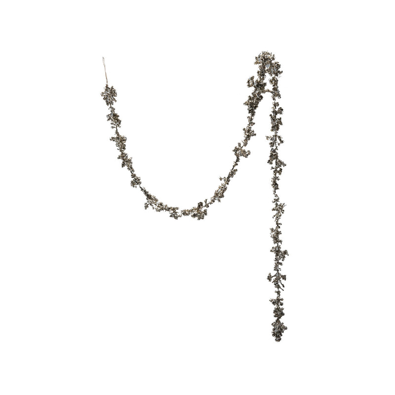 72"L x 2-3/4"H Foam Ball Garland with Glitter, Champagne Finish