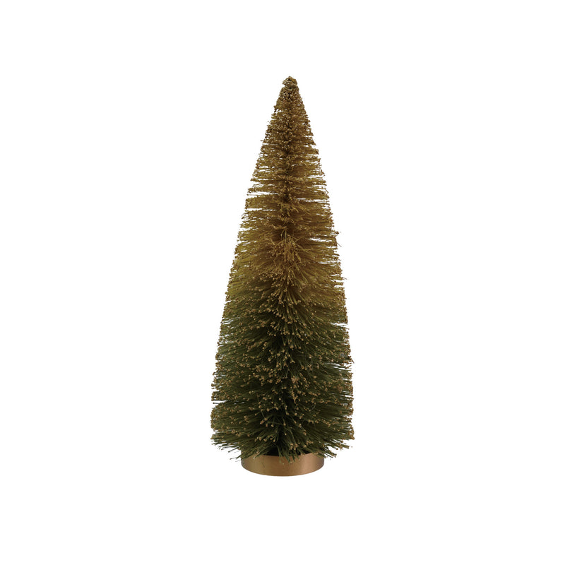 Sisal Bottle Brush Tree with Glitter, Green Ombre