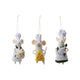 4-3/4"H - 6"H Handmade Wool Felt Chef Mouse Ornament, 3 Styles