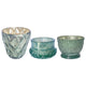 Embossed Mercury Glass Tealight/Votive Holder, Mint Color, 3 Styles