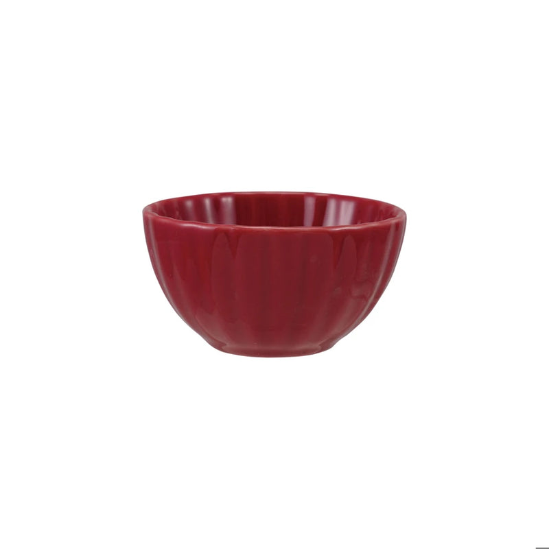 Red Ribbed Bowl