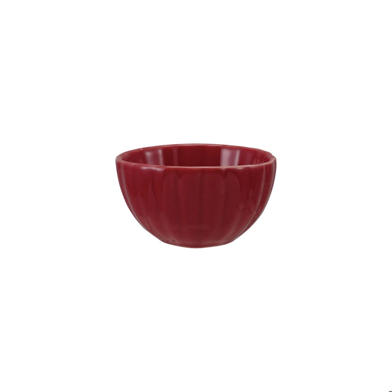 Red Ribbed Bowl