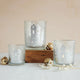 Glass Votive with Laser Etched Scene, Silver