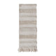 Woven Cotton & Fabric Blend Striped Table Runner with Metallic Gold Thread Fringe, Natural